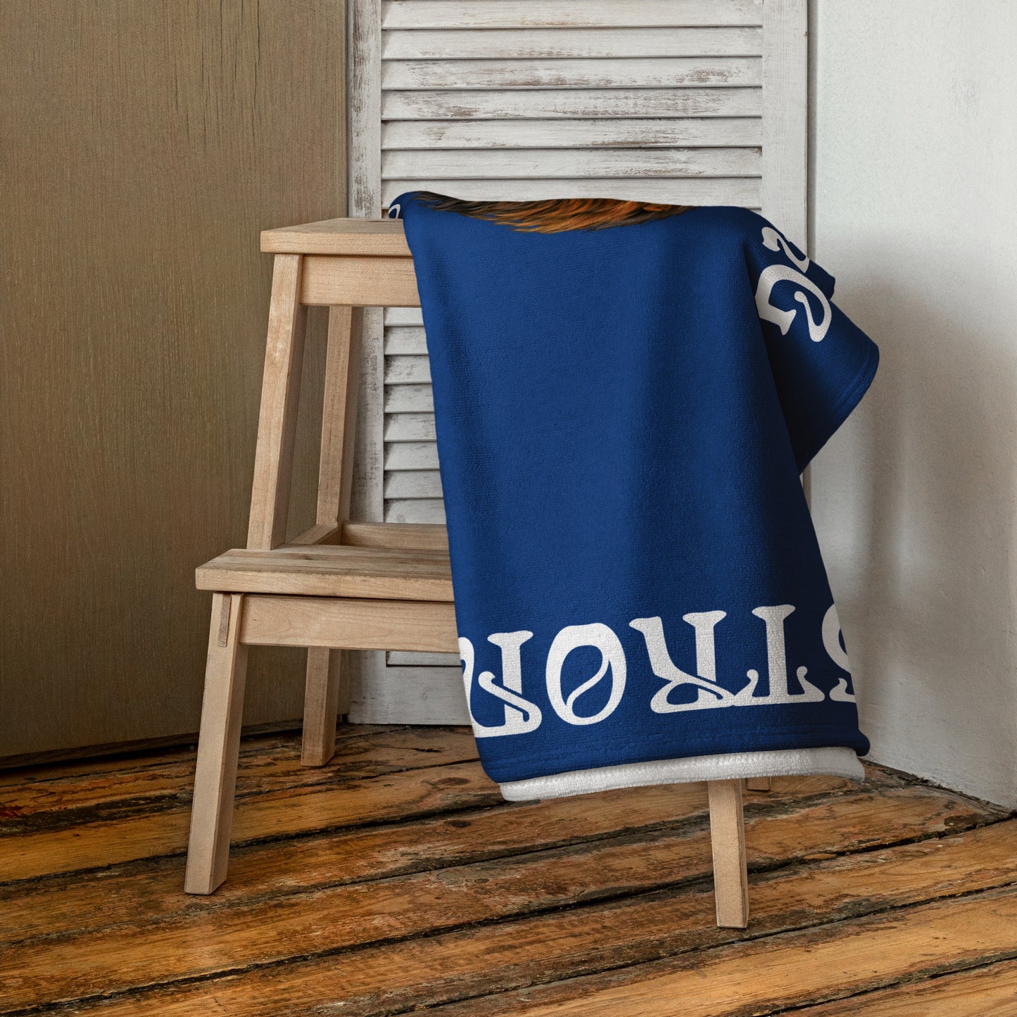 “STRONG”Blue Towel W/White Font