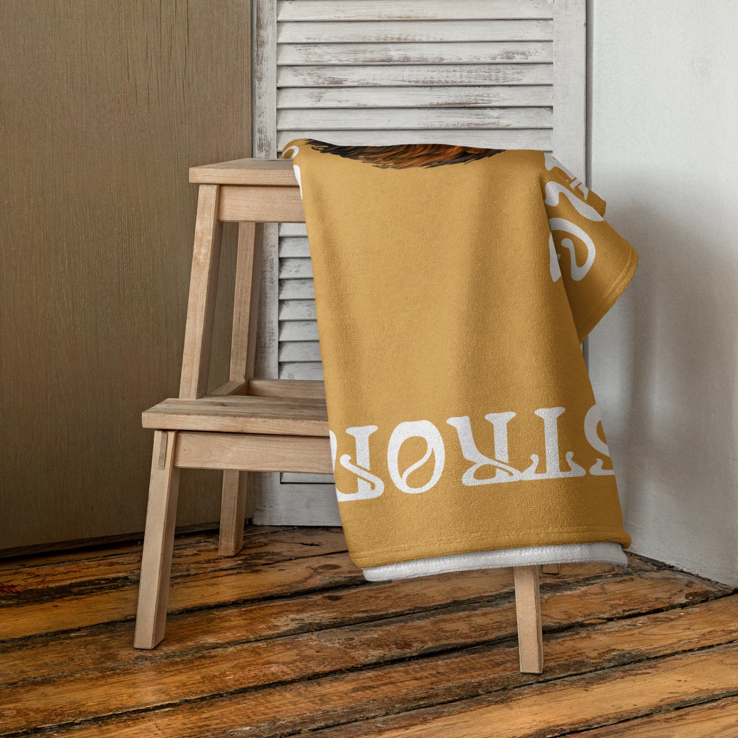 “STRONG”Fawn Towel W/White Font