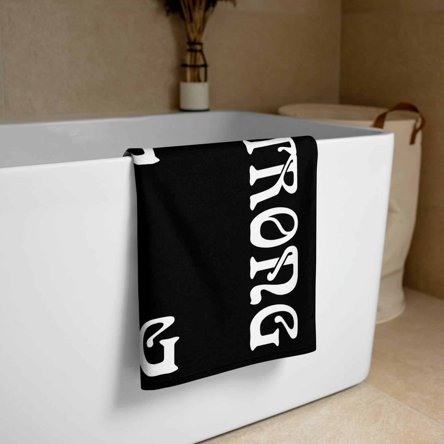 “STRONG”Black Towel W/White Font