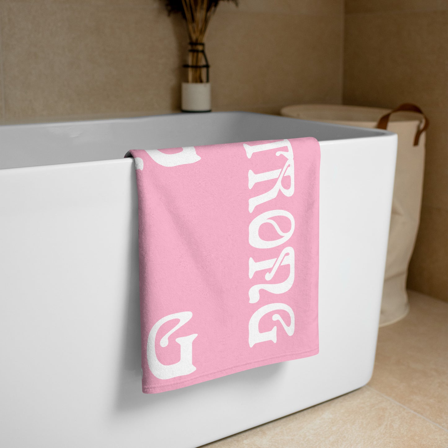 “STRONG”Cotton Candy Towel W/White Font