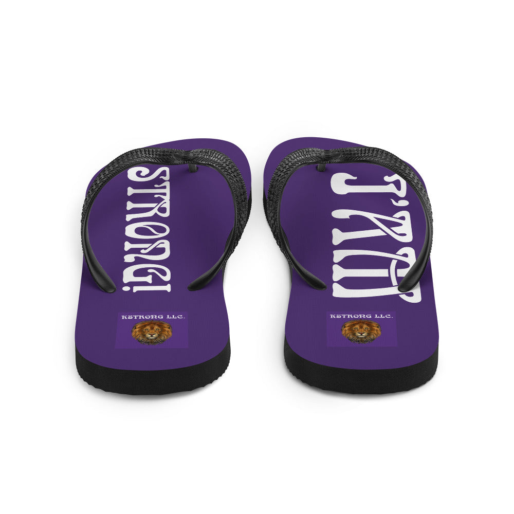 “I’AM STRONG!” Purple Unisex Flip-Flops W/White Font