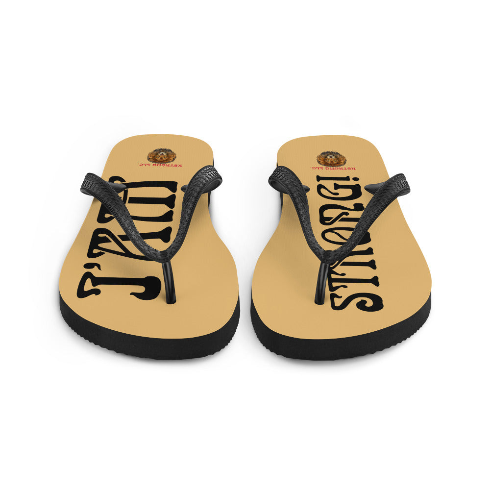 “I’AM STRONG!” Fawn Unisex Flip-Flops W/Black Font