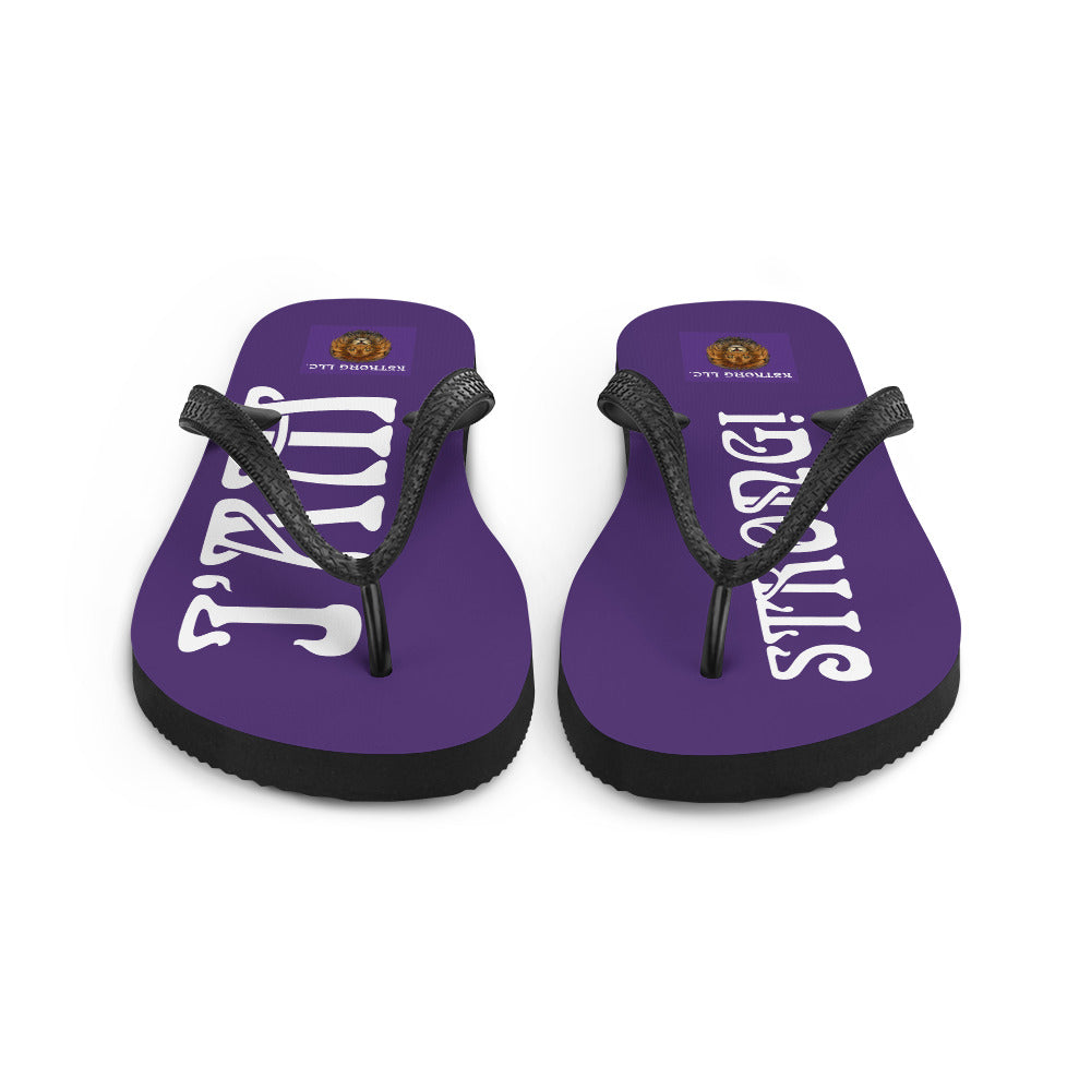 “I’AM STRONG!” Purple Unisex Flip-Flops W/White Font