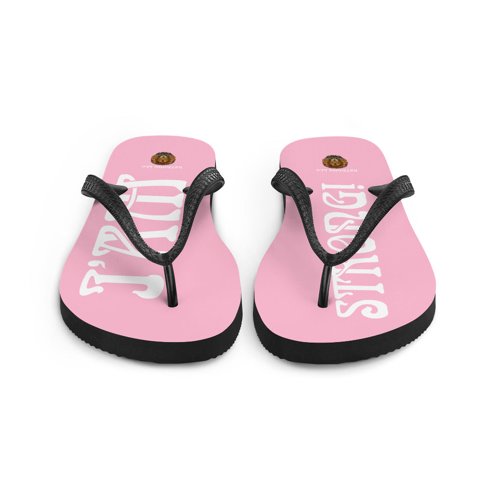 “I’AM STRONG!” Cotton Candy Unisex Flip-Flops W/White Font