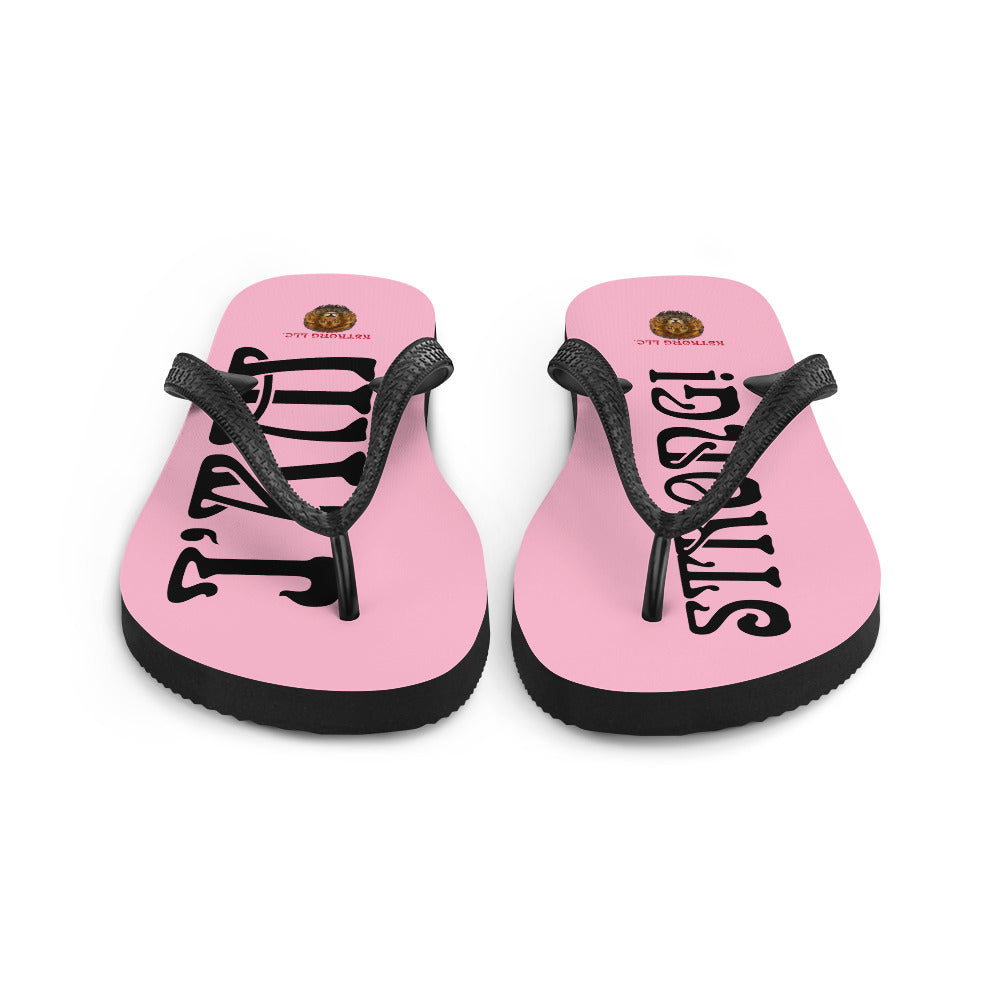 “I’AM STRONG!” Cotton Candy Unisex Flip-Flops W/Black Font