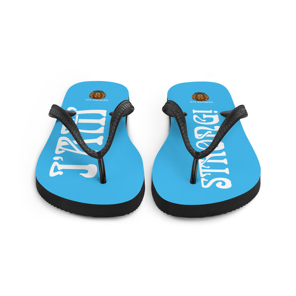 “I’AM STRONG!” SkyBlue Unisex Flip-Flops W/White Font