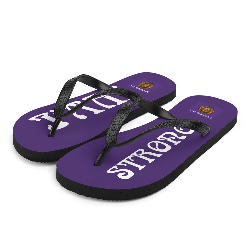 “I’AM STRONG!” Purple Unisex Flip-Flops W/White Font