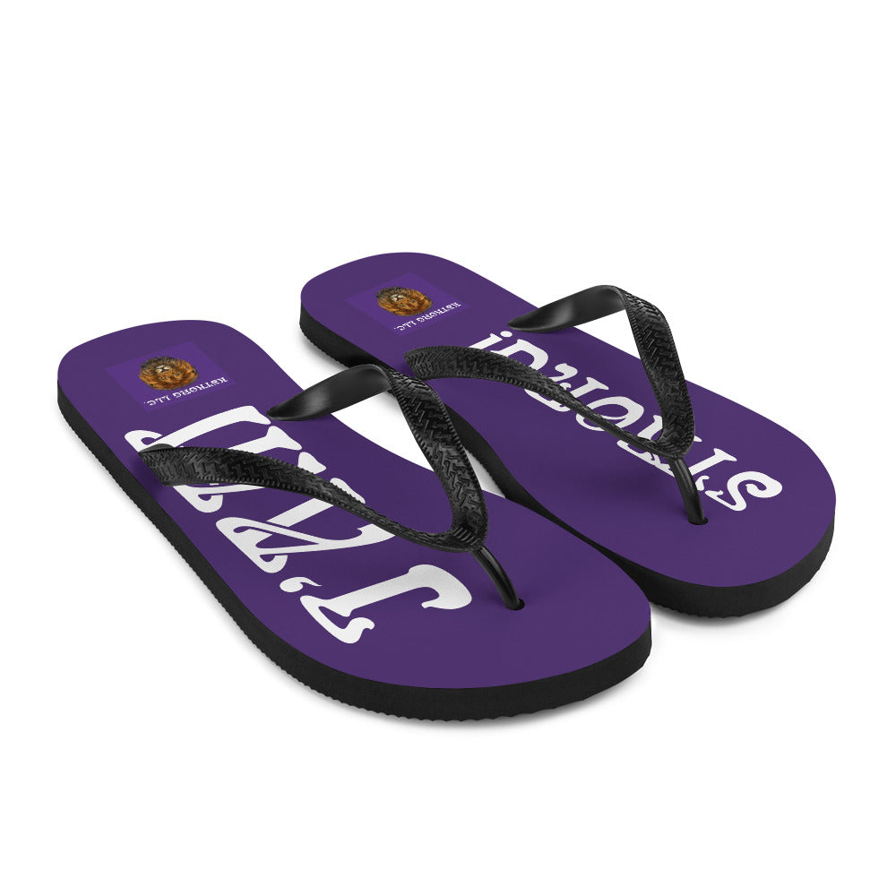 “I’AM STRONG!” Purple Unisex Flip-Flops W/White Font