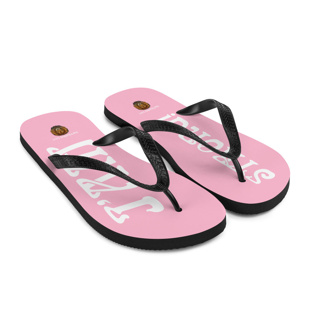 “I’AM STRONG!” Cotton Candy Unisex Flip-Flops W/White Font