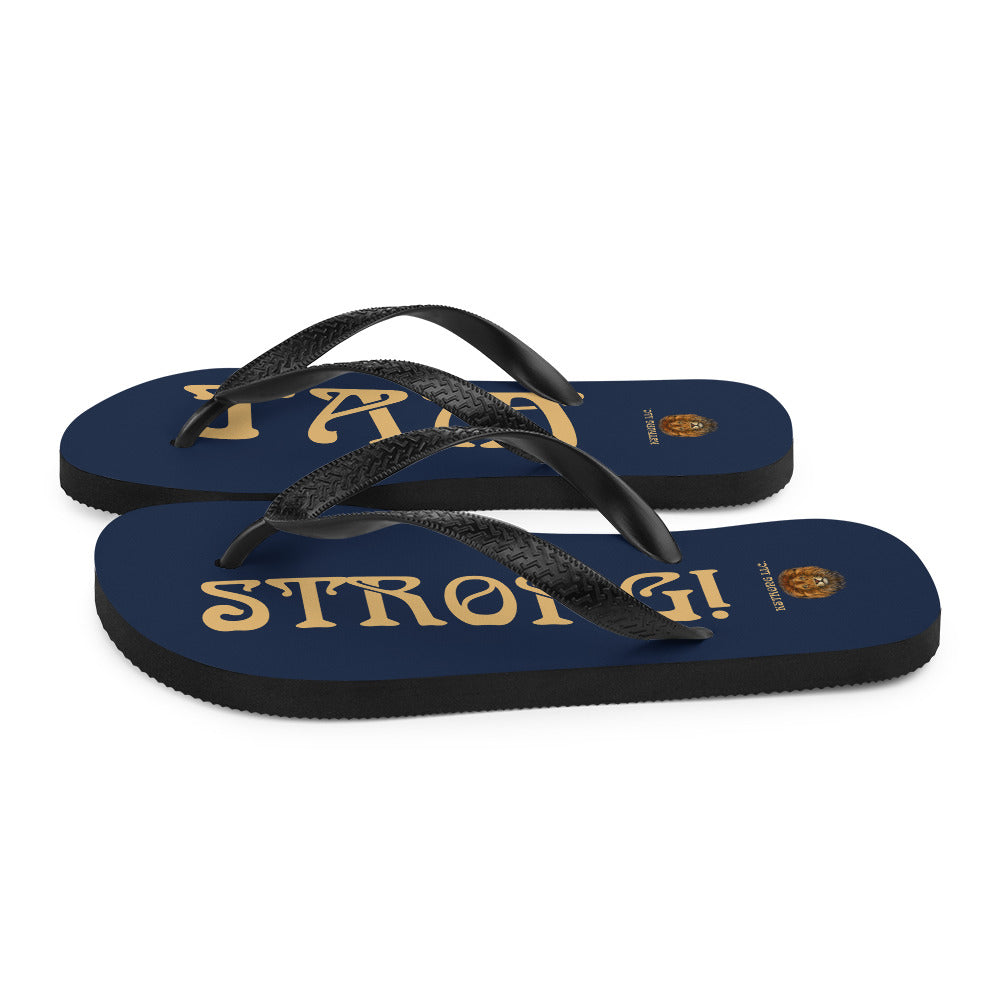 “I’AM STRONG!” Navy Unisex Flip-Flops W/Fawn Font