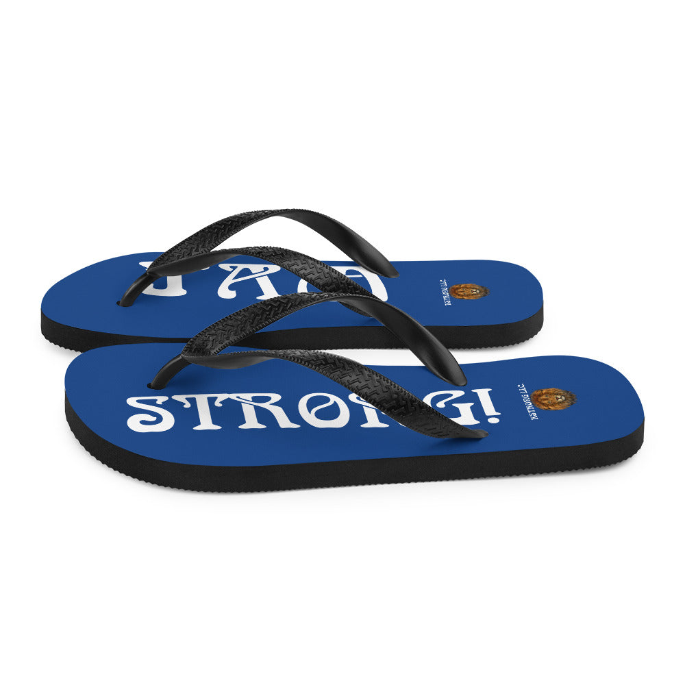 “I’AM STRONG!” Blue Unisex Flip-Flops W/White Font