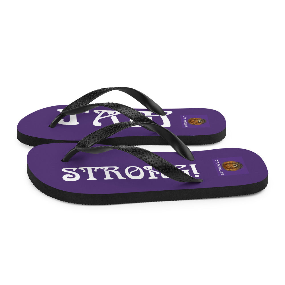 “I’AM STRONG!” Purple Unisex Flip-Flops W/White Font