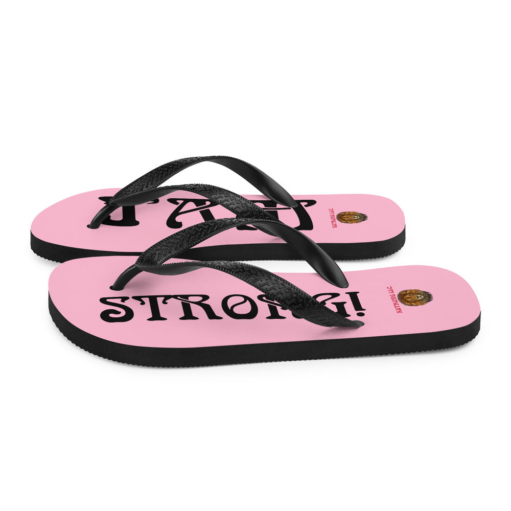 “I’AM STRONG!” Cotton Candy Unisex Flip-Flops W/Black Font