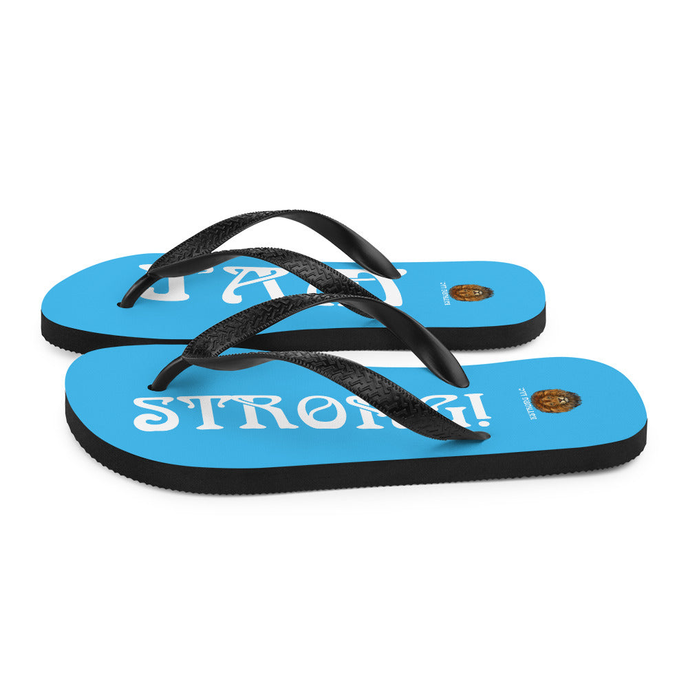 “I’AM STRONG!” SkyBlue Unisex Flip-Flops W/White Font