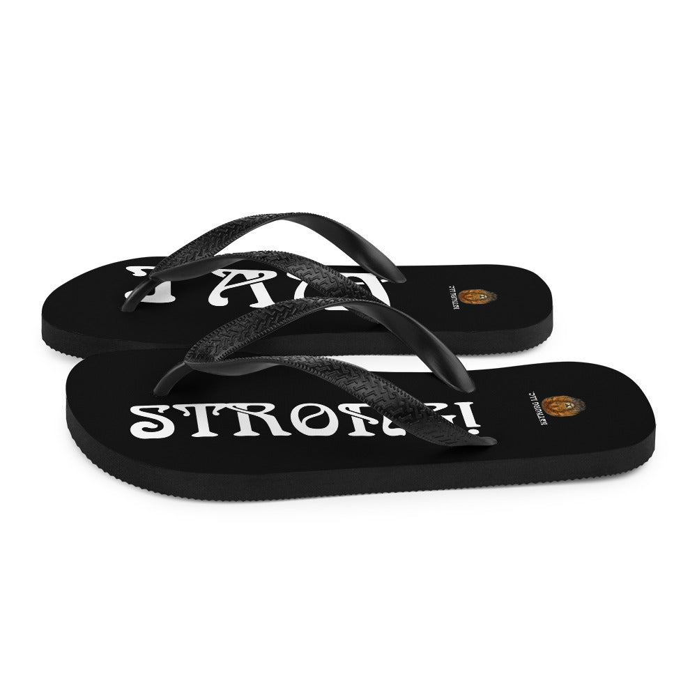 “I’AM STRONG!” Black Unisex Flip-Flops W/White Font