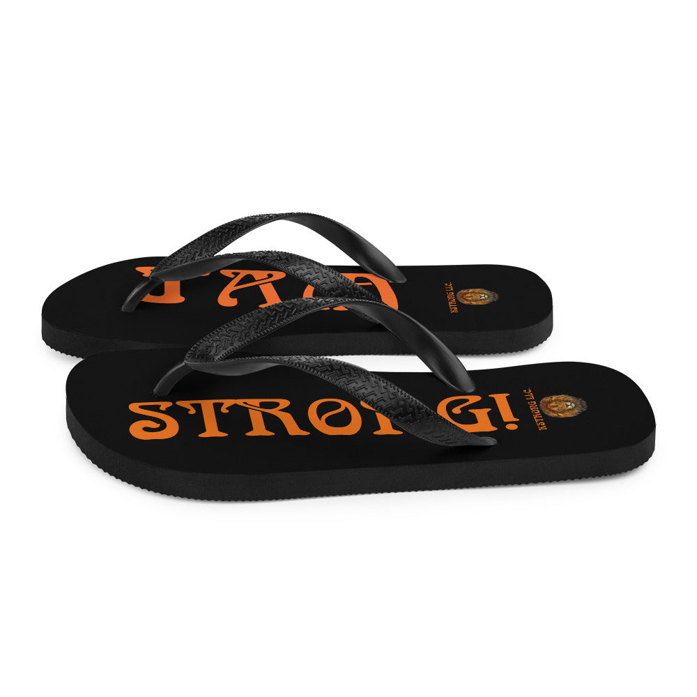 “I’AM STRONG!” Black Unisex Flip-Flops W/Orange Font