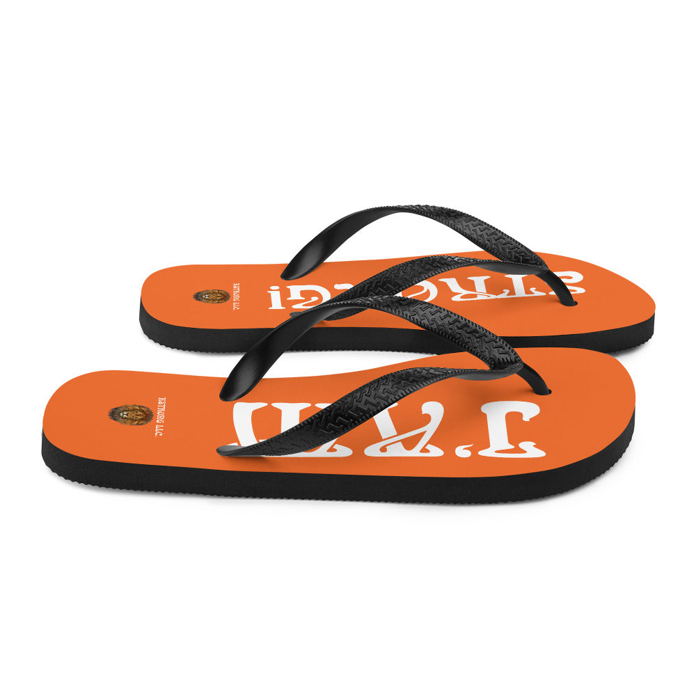 “I’AM STRONG!” Orange Unisex Flip-Flops W/White Font