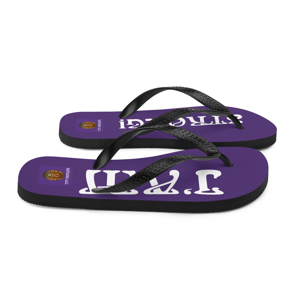 “I’AM STRONG!” Purple Unisex Flip-Flops W/White Font