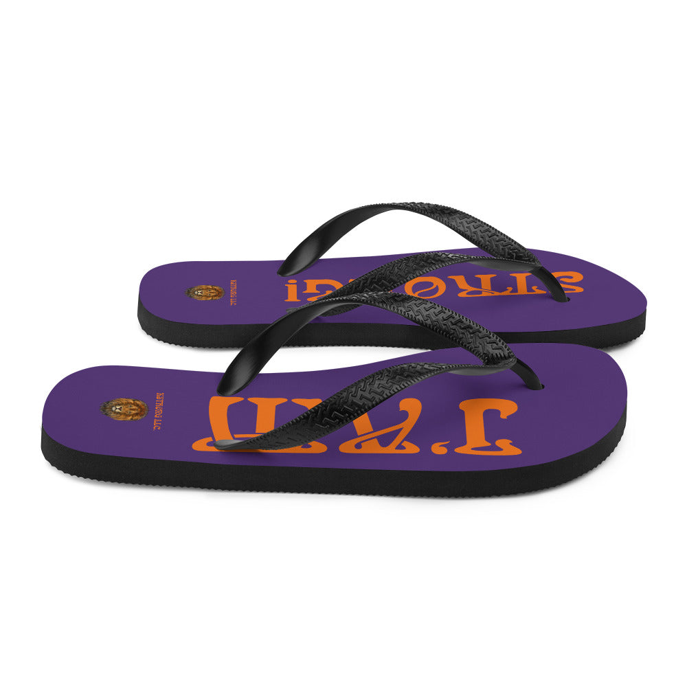 “I’AM STRONG!” Purple Unisex Flip-Flops W/Orange Font