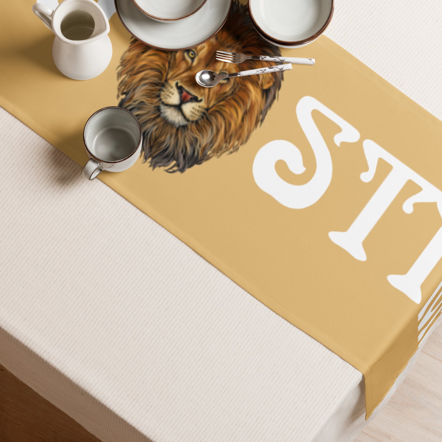 “STRONG”Fawn Table Runner W/White Font