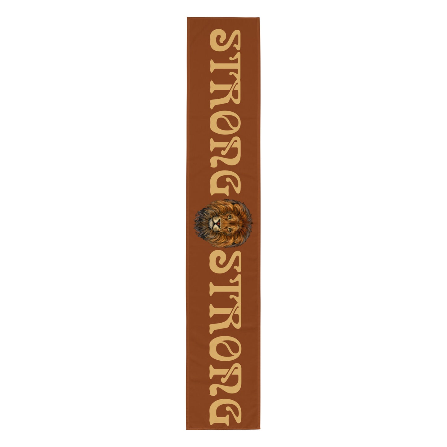 “STRONG”Brown Table Runner W/Fawn Font