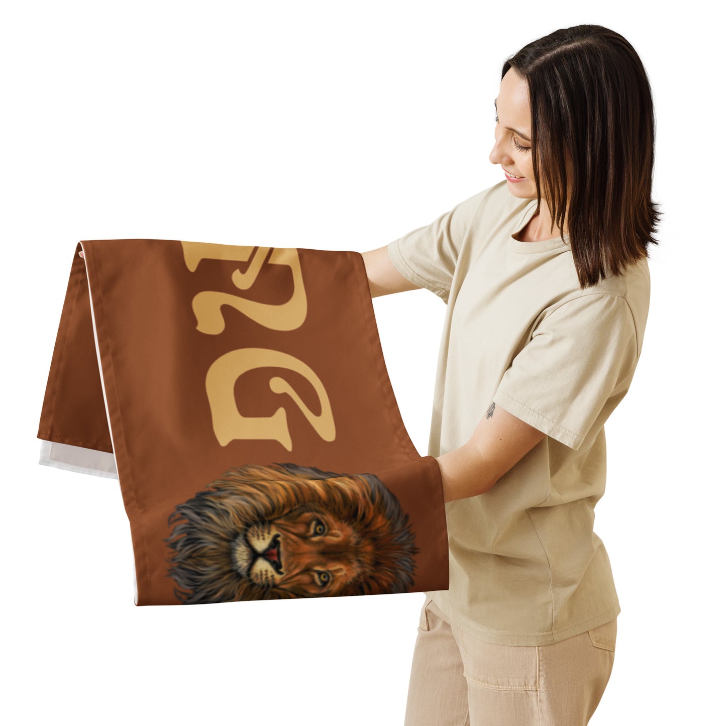 “STRONG”Brown Table Runner W/Fawn Font