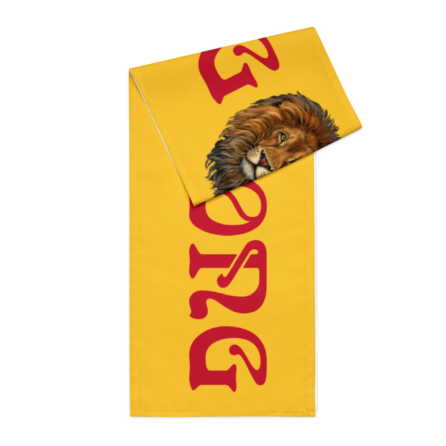 “STRONG”Yellow Table Runner W/Red Font