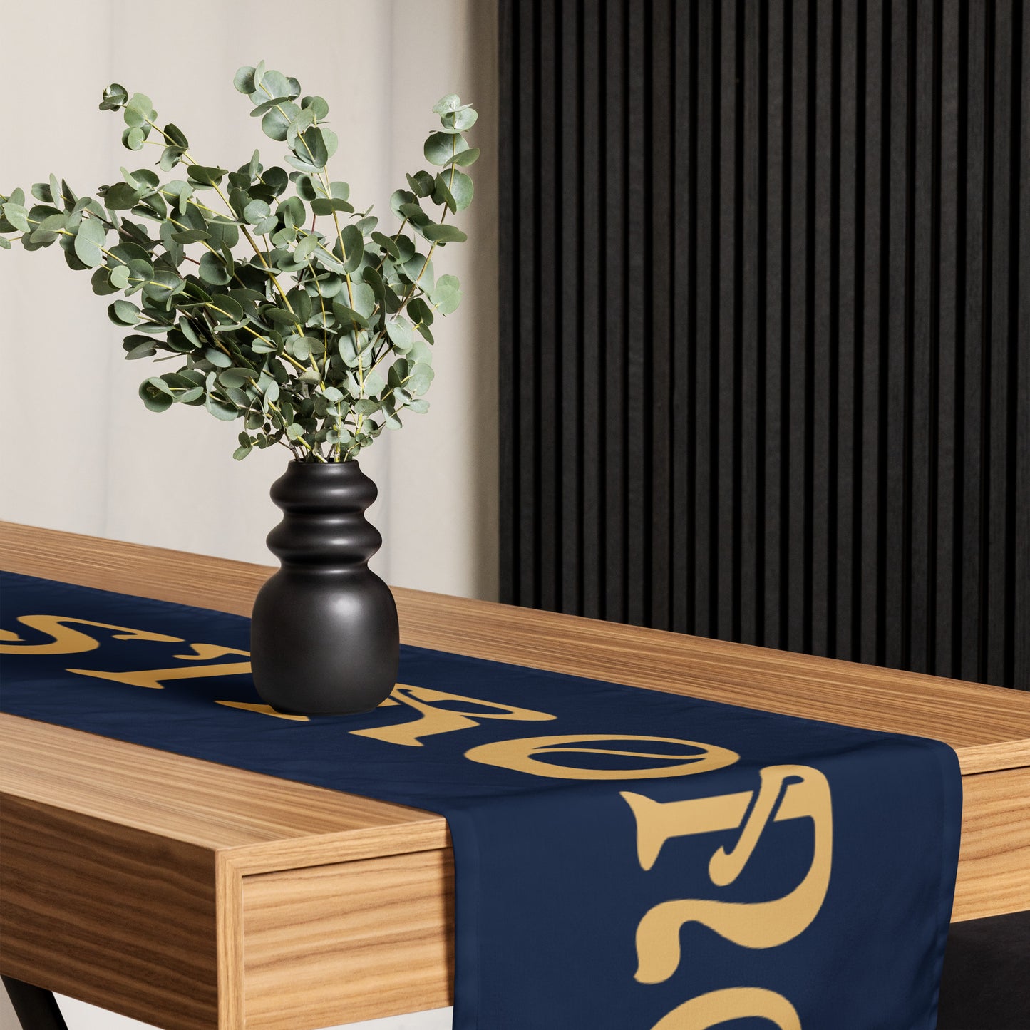 “STRONG”NavyTable Runner W/Fawn Font