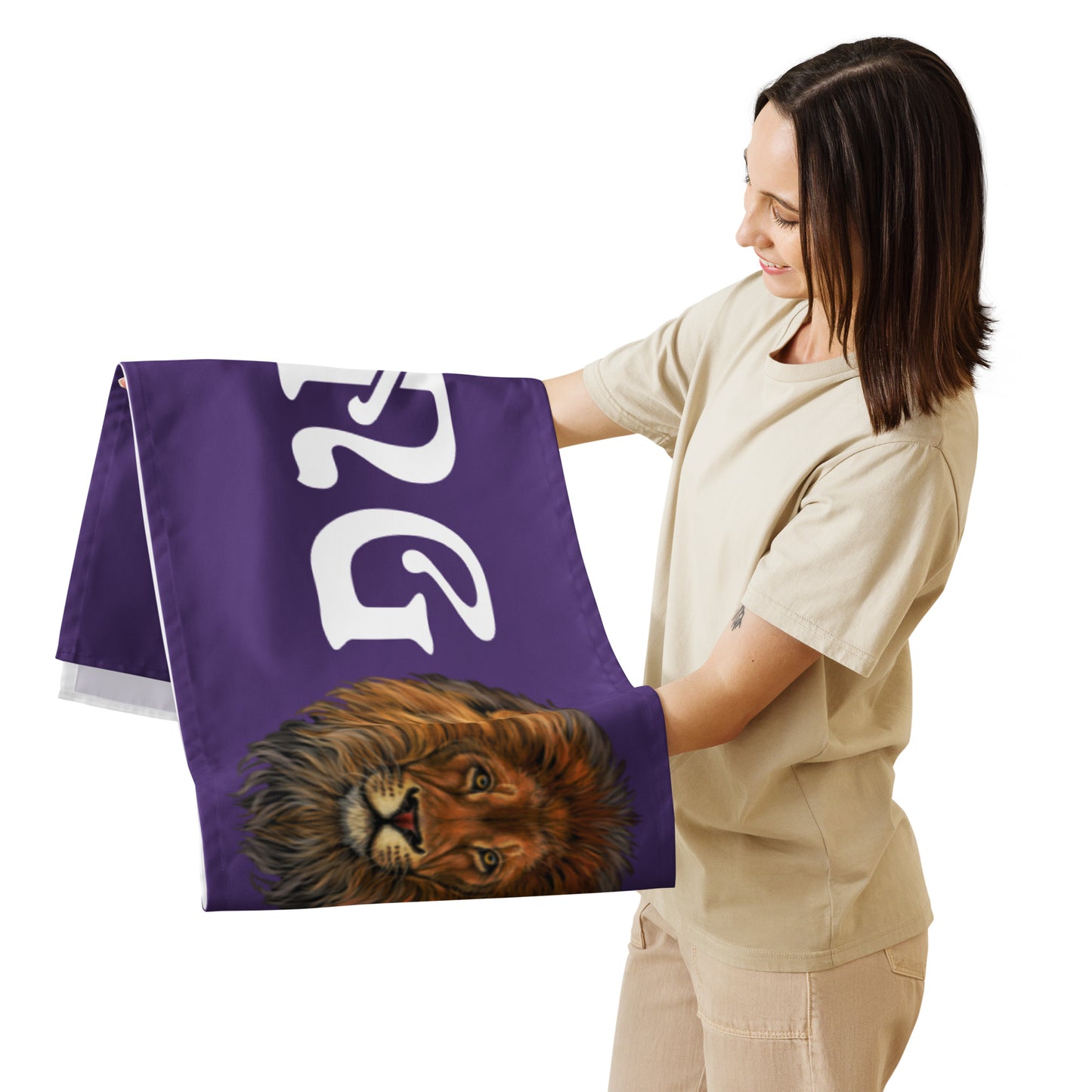 “STRONG”Purple Table Runner W/White Font