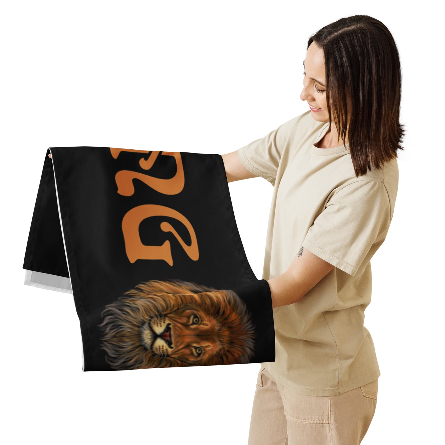 “STRONG”Black Table Runner W/Bronze Font