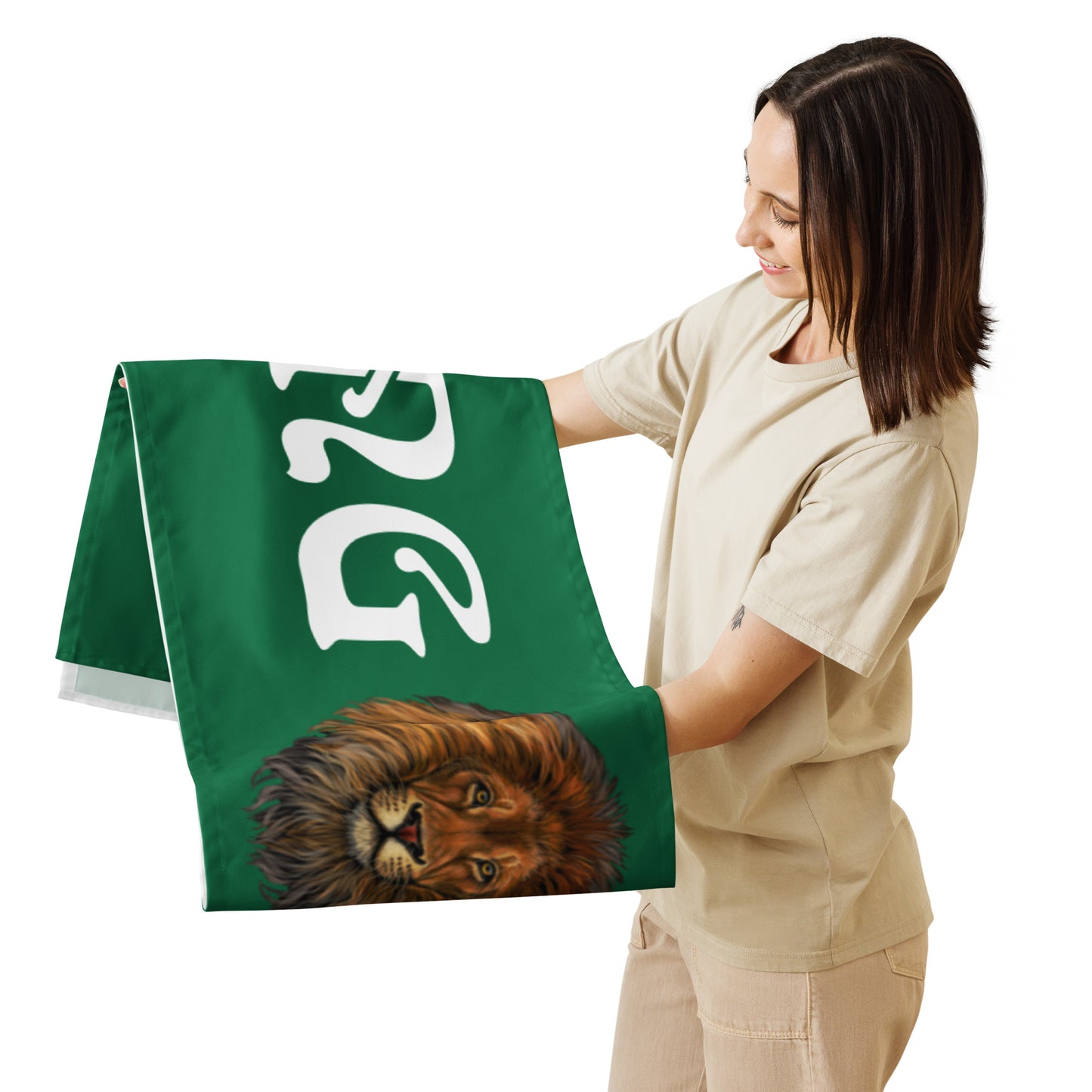 “STRONG”Green Table Runner W/White Font