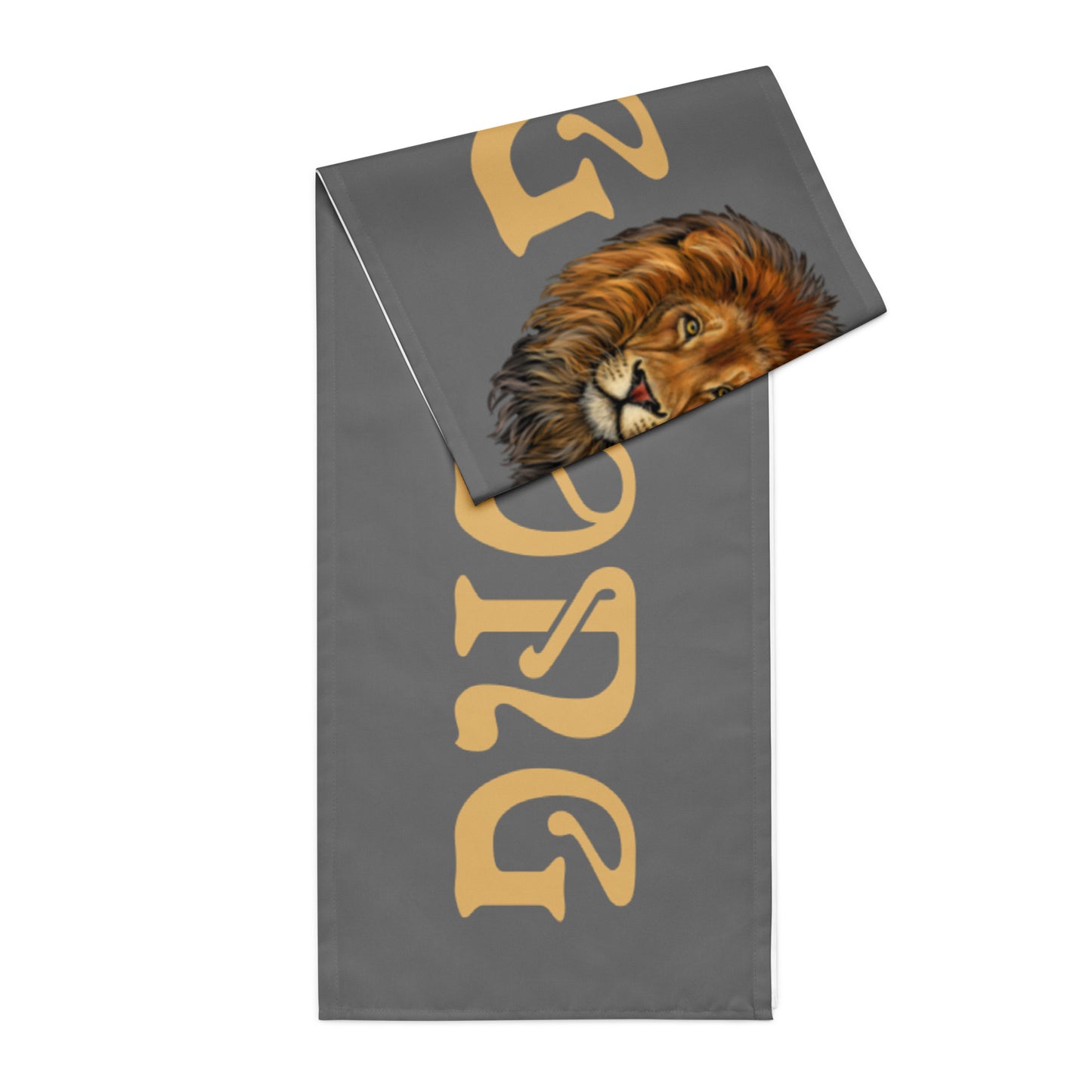 “STRONG”Grey Table Runner W/Fawn Font