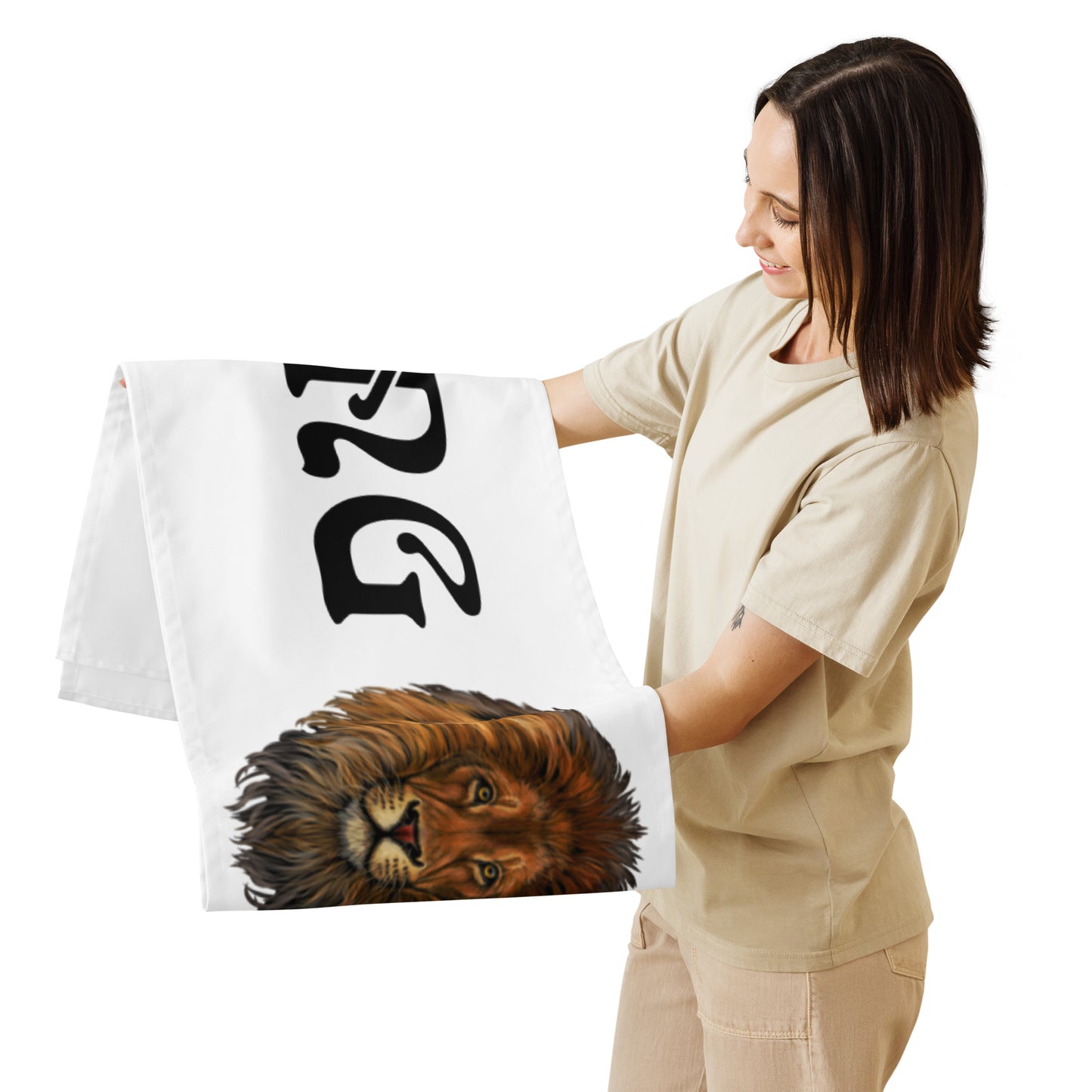“STRONG”White Table Runner W/Black Font