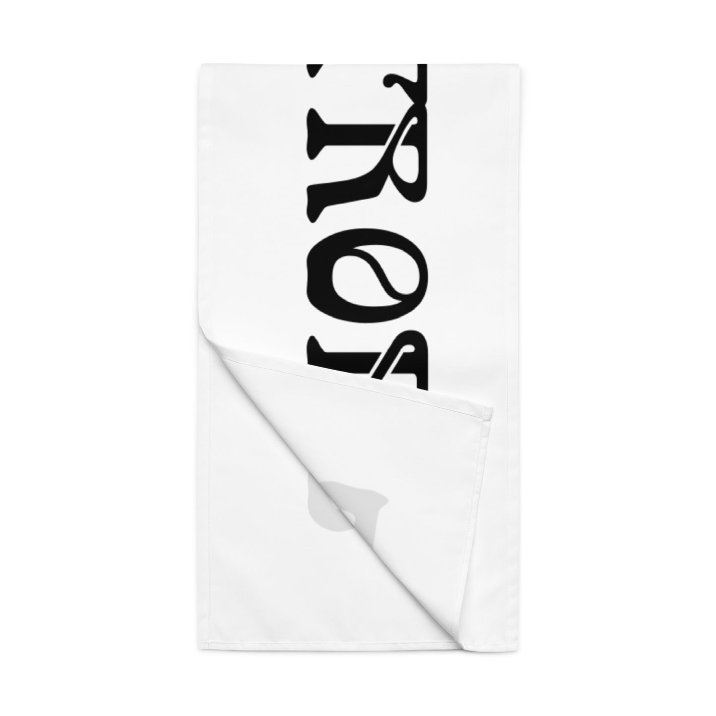 “STRONG”White Table Runner W/Black Font