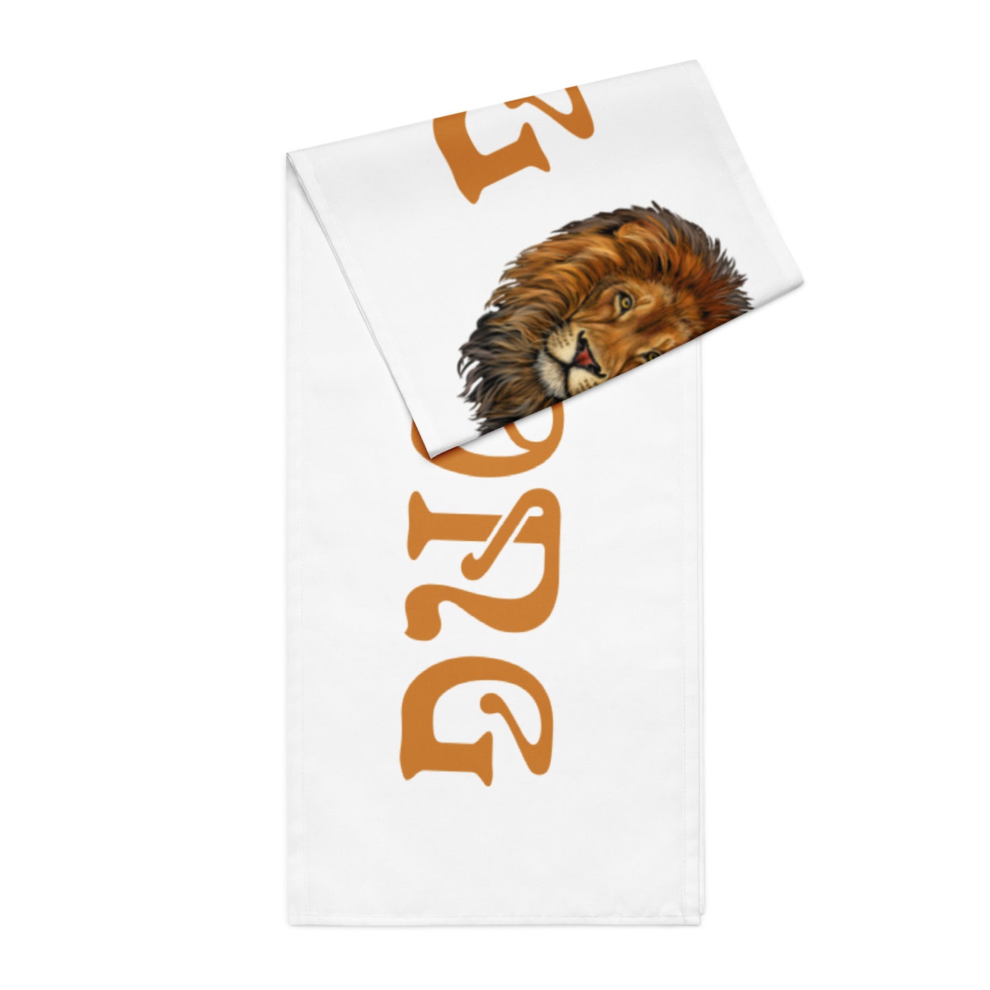 “STRONG”White Table Runner W/Bronze Font