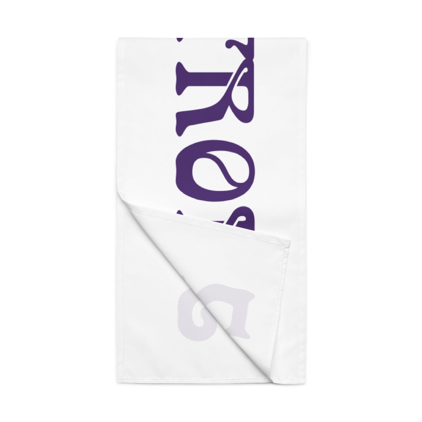 “STRONG”White Table Runner W/Purple Font