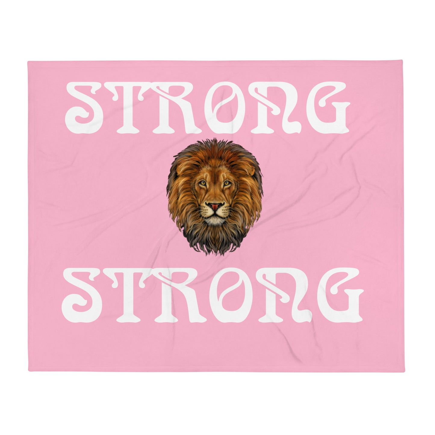 "STRONG"Cotton Candy Throw Blanket W/White Font