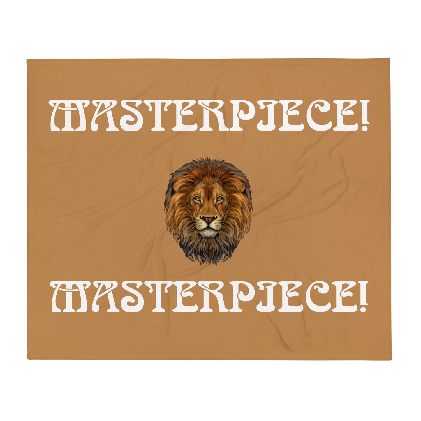 “MASTERPIECE!”Fawn Throw Blanket W/White Font