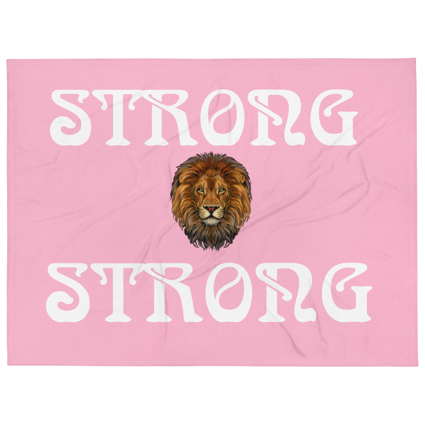 "STRONG"Cotton Candy Throw Blanket W/White Font