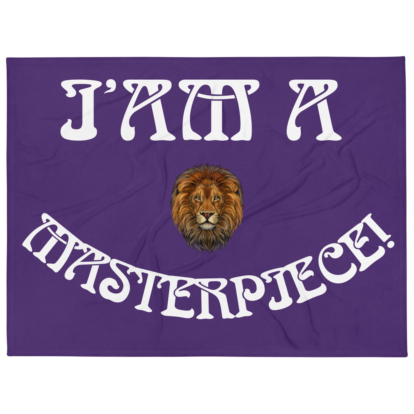 “I’AM A MASTERPIECE!”Purple Throw Blanket W/Arch White Font