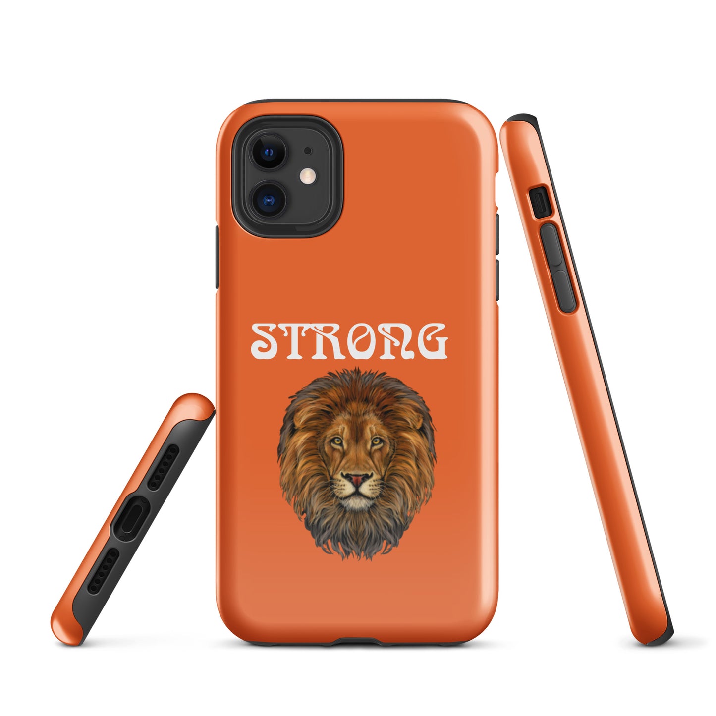 "STRONG"Orange Tough Case for iPhone® W/White Font