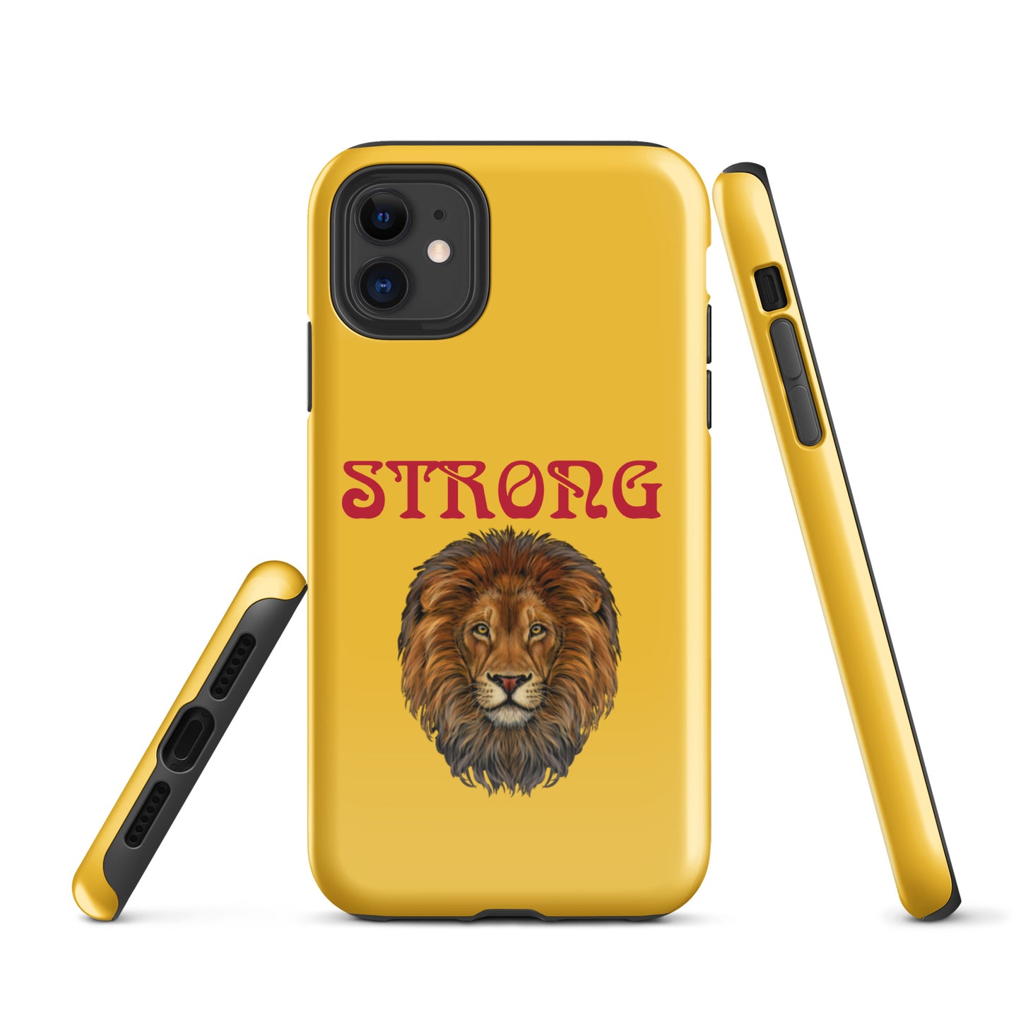 "STRONG"Yellow Tough Case for iPhone® W/Red Font
