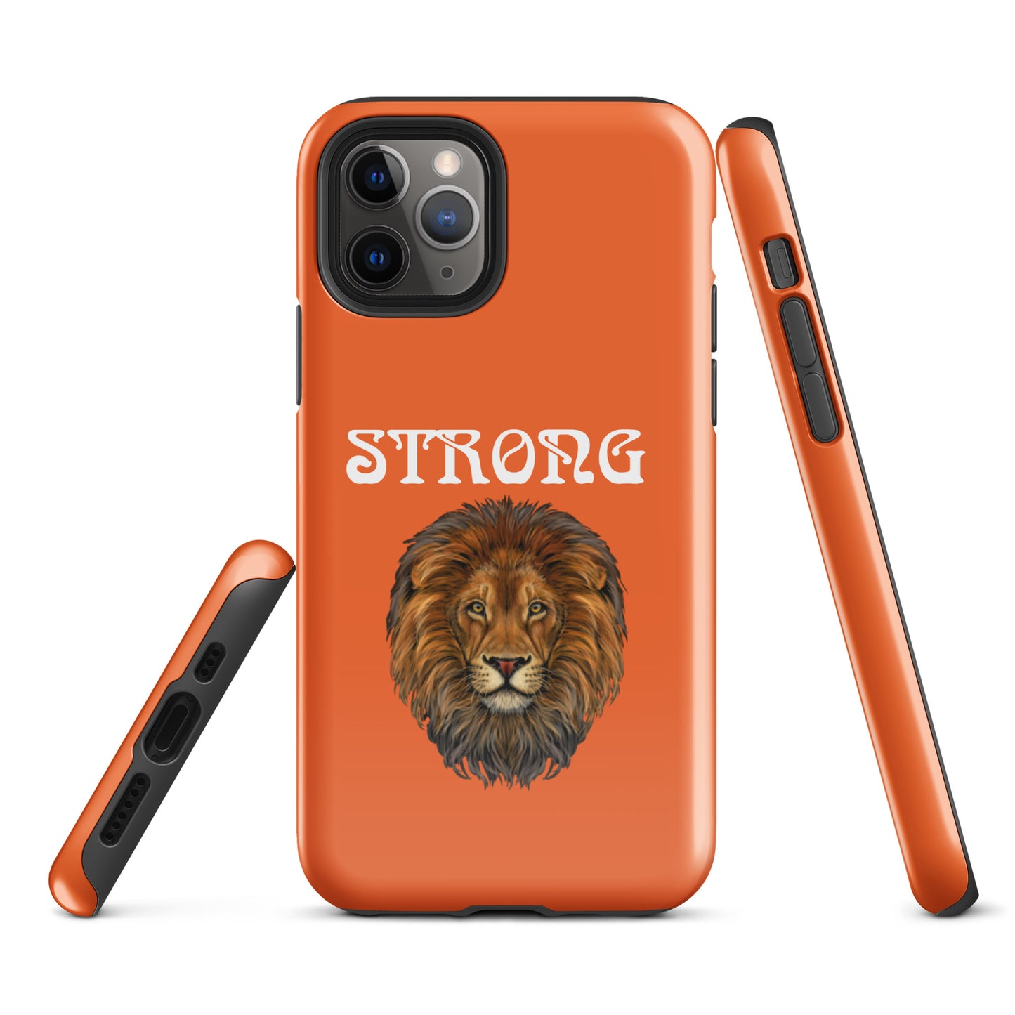 "STRONG"Orange Tough Case for iPhone® W/White Font