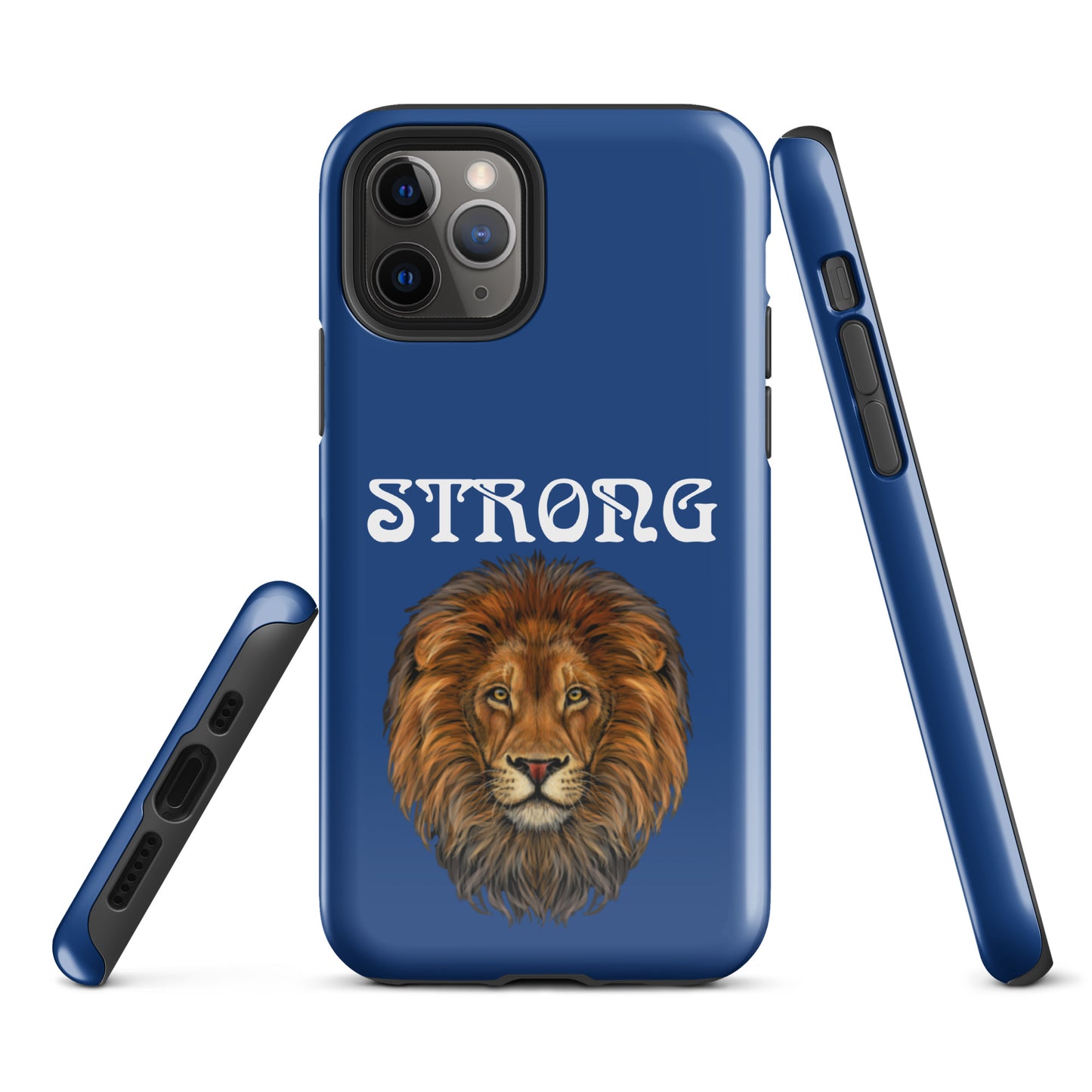 "STRONG"Blue Tough Case for iPhone® W/White Font
