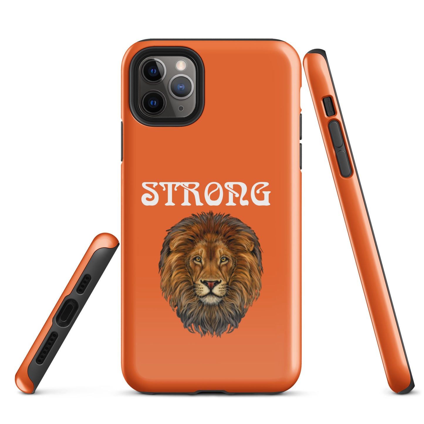 "STRONG"Orange Tough Case for iPhone® W/White Font