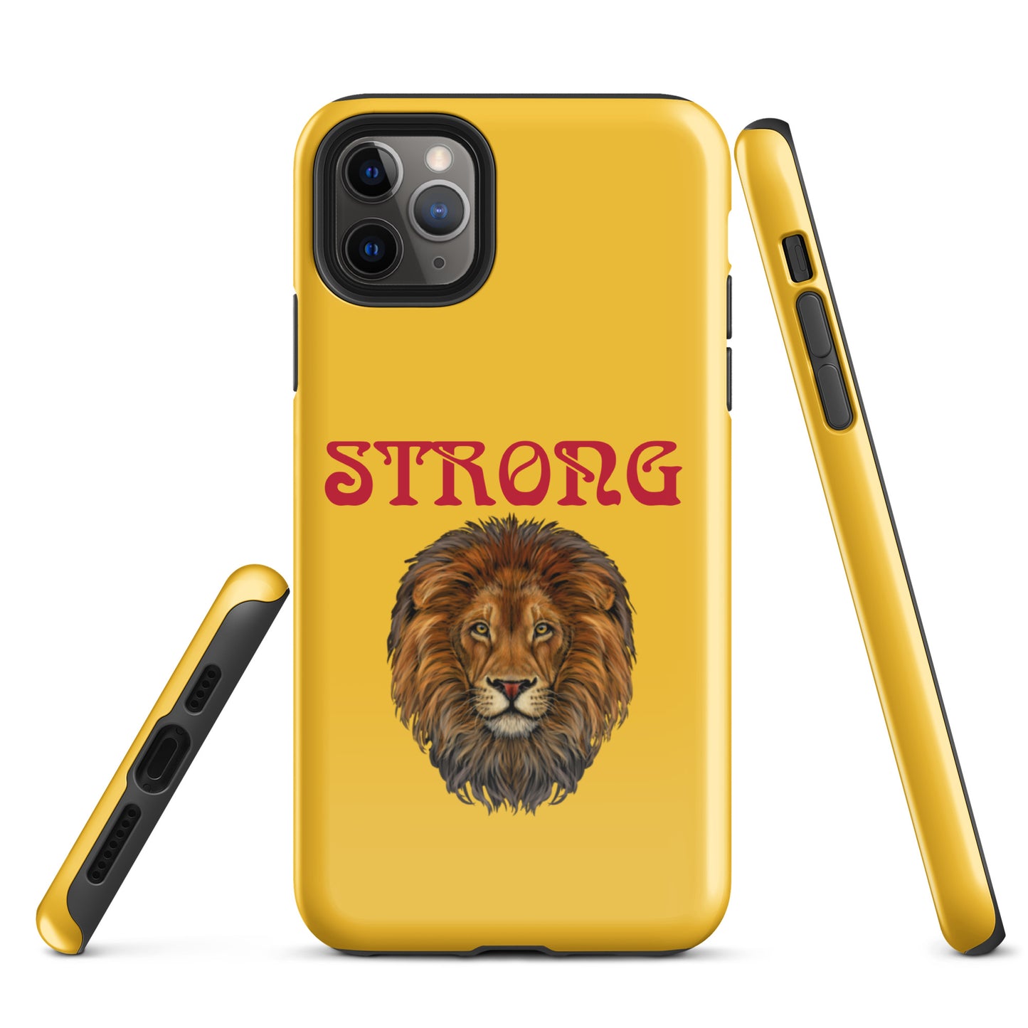 "STRONG"Yellow Tough Case for iPhone® W/Red Font