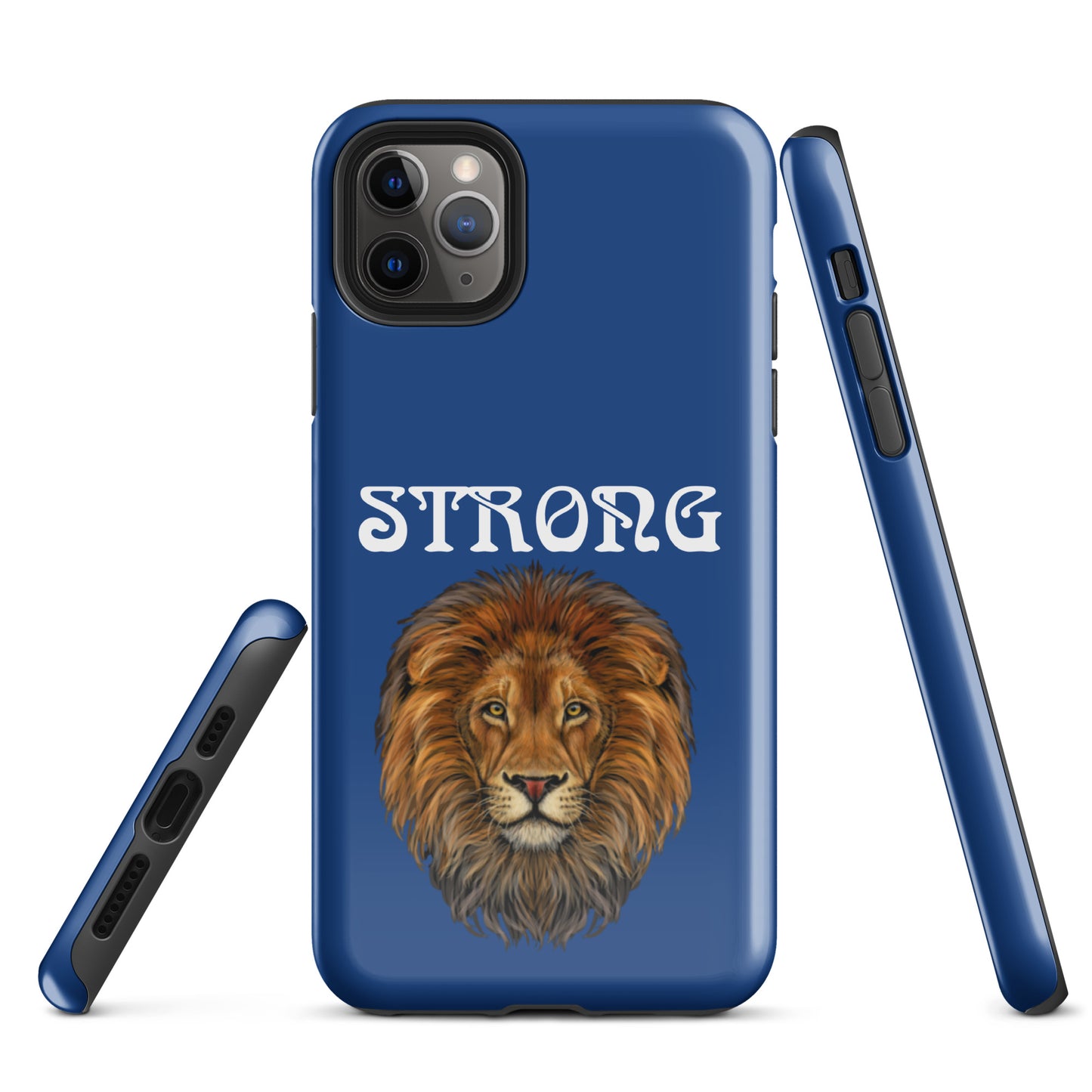 "STRONG"Blue Tough Case for iPhone® W/White Font
