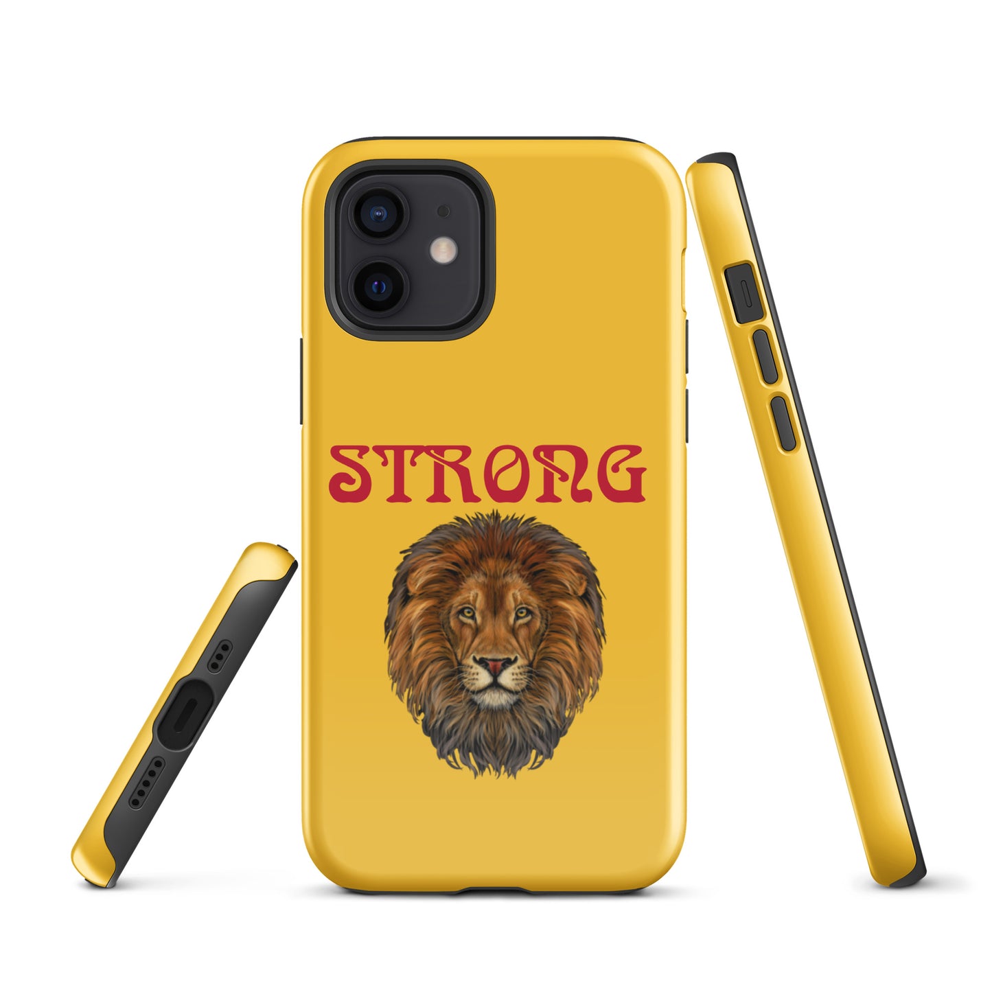 "STRONG"Yellow Tough Case for iPhone® W/Red Font