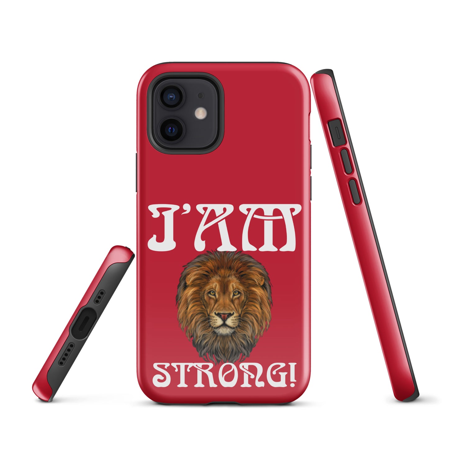 “I’AM STRONG!” Red Tough Case for iPhone® W/White Font