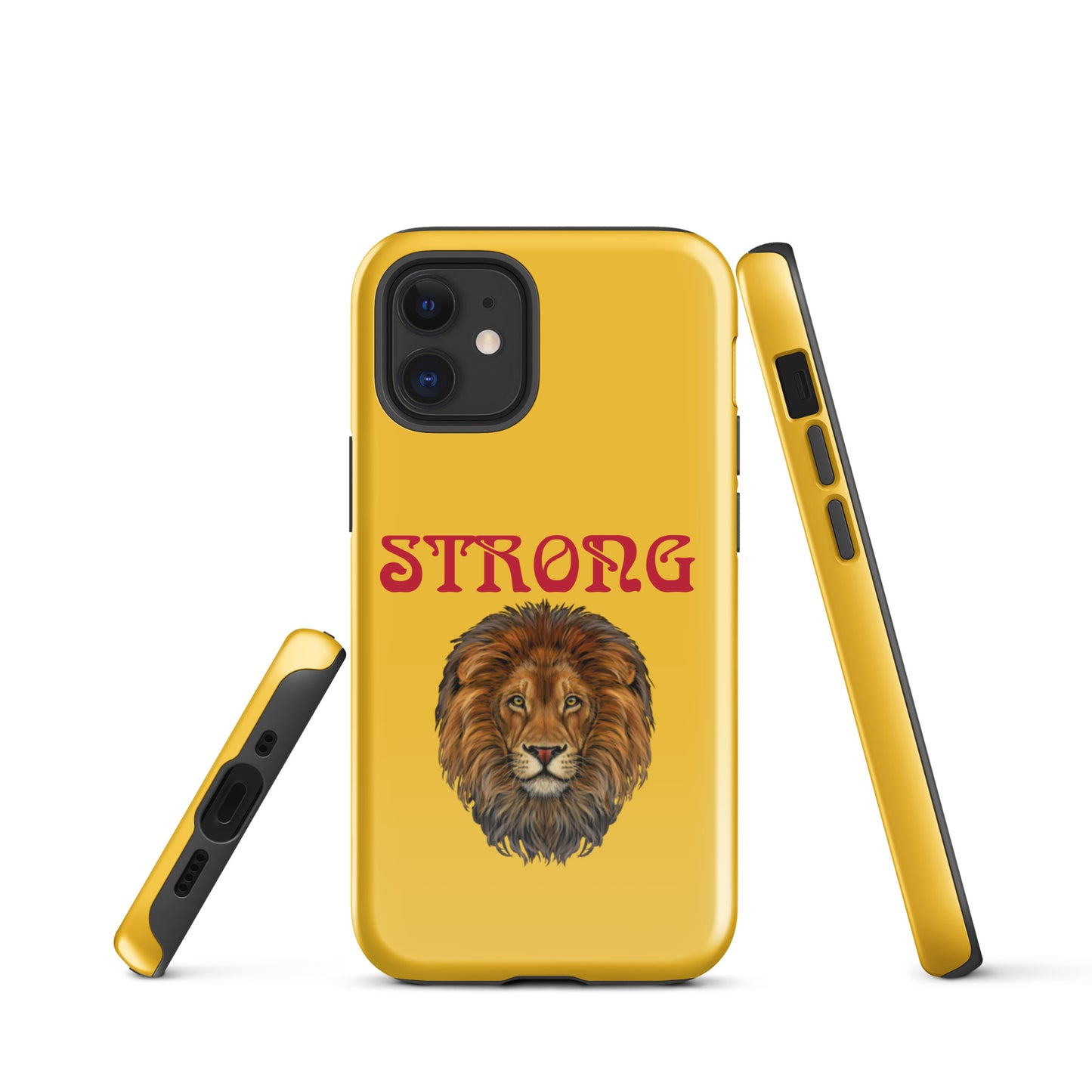 "STRONG"Yellow Tough Case for iPhone® W/Red Font